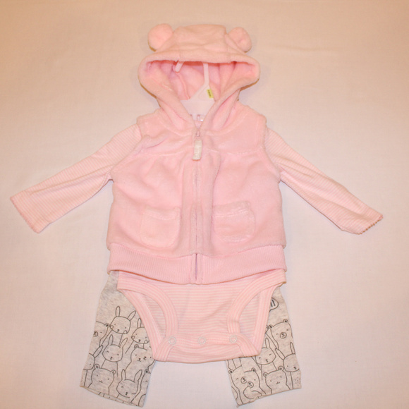 Carter's Baby Girls' 3 Piece Bear Cardigan - Picture 3 of 4